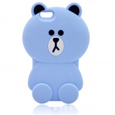 iPhone 6 6s Plus 5.5 - 3D Silicone Soft Cartoon Cute Protective Phone Cover Case - Blue Bear